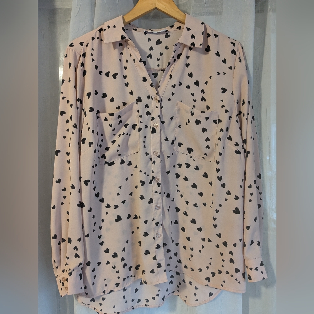 Ricki's Pink Long Sleeve Button Down Shirt